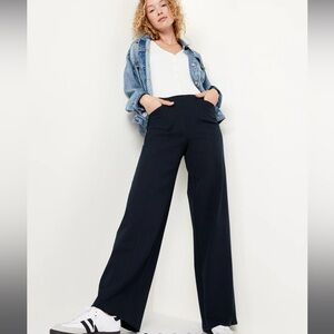 High-waist wide leg trousers
